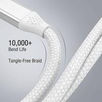Câble USB A vers Type C 2 en 1, charge rapide 60W, nylon tressé, cordon de charge 2 en 1 pour iPhone 15 Samsung Xiaomi Type C