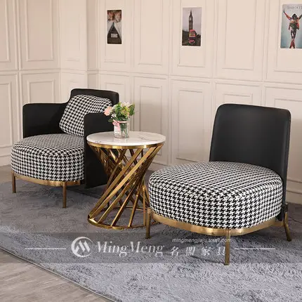 Mingmeng مخصصة أريكة تصميم مقهى الأثاث OEM و ODM إطار من الاستانلس ستيل الجدول كرسي لمطعم 2 شخص أريكة كرسي
