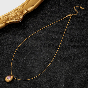 Nuova Collana con Ciondolo 2026 in Acciaio Inossidabile con Zirconi Colorati Taglio Cuscino, Stile Ins, per Negozi Indipendenti Shopify - Product Image 6