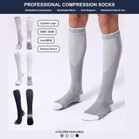 Chaussettes de compression montantes pour hommes et femmes, idéales pour la course, le cyclisme, le yoga – Respirantes, à compression graduée, personnalisables (logo, OEM, ODM), faible MOQ, vente en gros