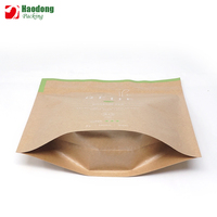 Nouveau sac en papier kraft avec fond et fermeture à glissière pour emballer des sacs en plastique pour collations de noix