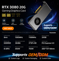 New Workstation Gaming Rendering AI Deep Learning Computing Server Desktop Video Editing 20GB GDDR6 RTX 3080 Fan Graphics Card