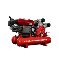 W-3.5/5 Compresseur d'air à piston diesel pour moteur minier 3.5m ³/min 5bar Compresseur d'air à piston avec double réservoir