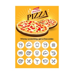 Tarjetas Rasca y Gana de Comida Rápida, Múltiples Áreas para Rascar, Diseño Personalizado, Altas Chancas de Ganar, Impresión Digital HD, Papel con Núcleo Negro - Product Image 4