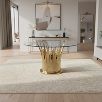 Table à manger ronde en verre de luxe léger, multifonctionnelle, post-moderne, simple, pour salon et petit appartement