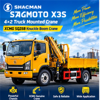 Camion grue articulée SHACMAN 4x2 CLW XCMC SQZ68 3,2 tonnes avec grue à bras pliable montée sur camion, moteur importé pour la construction