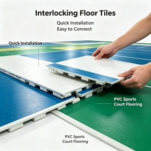 Inolp Durable Commercial Plastic <b>PVC</b> Sports Flooring Roll-Interlocking Floor <b>Tiles</b> 10mm Thickness Indoor Sports Court - Product Image 2
