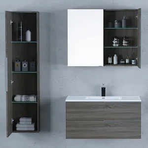 Duvara monte mobilya takım elbise avrupa Modern Vanity banyo dolabı