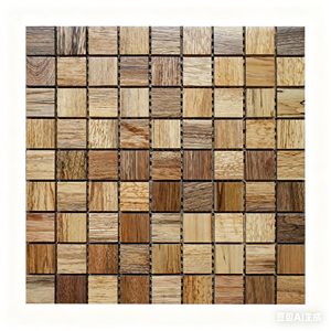Solid Wood Mosaic Panel Natural Pine Wood Mosaic Panel Tile Random <strong>Plank</strong> Pattern Wall Covering for Cafe Restaurant Bar Counter - Product Image 5