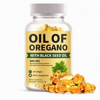Gélules d'huile d'origan et de graines noires 7-en-1 OEM pour le soutien immunitaire, à base d'ail et de sureau, antioxydant naturel, sans OGM, sans gluten
