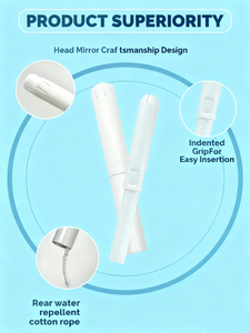 Tampons applicateurs en carton biodégradable écologiques 100% coton biologique pour l'hygiène féminine, multi-absorbants - Product Image 3