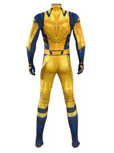 ชุดซูเปอร์ฮีโร่ฮาโลวีนแบบพิมพ์ 3 มิติ ชุดบอดี้<span class=keywords><strong>สูท</strong></span>สีเหลือง ชุดจั๊มสูท<span class=keywords><strong>กล้าม</strong></span>เนื้อ ชุดแฟนซีสำหรับงานคาร์นิวัล - Product Image 3