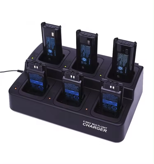 Customizable Replaceable Slot Type 6 Way Multi Unit Intelligent Charger for Walkie Talkie Battery