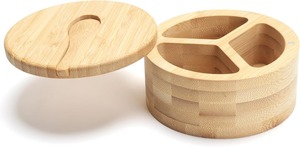 Salt Cellar Salt <b>Container</b> Holder with Swivel Magnetic 3 Compartment Salt Cellar with Lid and Spoon Holder for Kitchen - Product Image 6