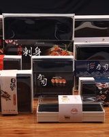 Boîte de transport jetable en bois pour gâteau roulé suisse, boîte à sushi, présentoir à fruits, conteneur de stockage alimentaire, boîte à sandwichs et gâteaux avec couvercles transparents