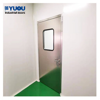 Porte de Salle Blanche Anti-Poussière en Acier Inox ou Galvanisé avec Fenêtre pour Hôpital et Laboratoire