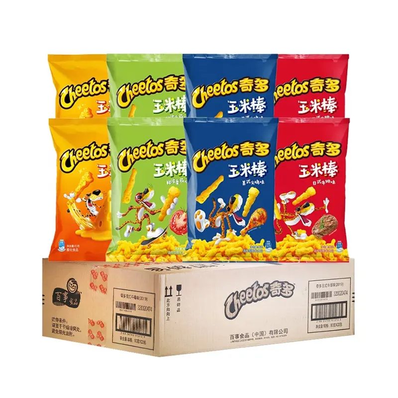 Cheetos Groothandelsprijs Exotische Chips Chips Met Meerdere Smaken Snacks Pittige Porseleinen Aardappelgroenten Plak 90G