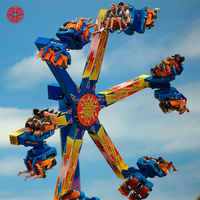 Atracción de Parque de Atracciones para Adultos: Juego de Columpio Péndulo Giratorio Grande de 360 Grados, Emocionante, con Diseño de Frisbee y Martillo, Estilo Happy Hot Wheels