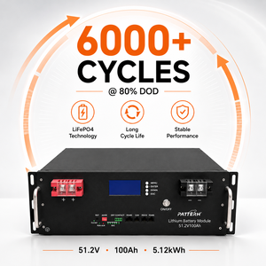 Batterie LiFePO4 5kWh à montage en rack, 51,2V 100Ah, batterie de stockage d'énergie solaire au lithium avec CAN RS232 RS485 - Product Image 4