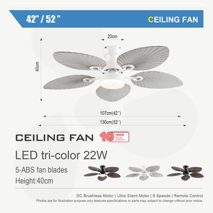 Zhongshan Spot Abs Feuille <span class=keywords><strong>De</strong></span> Bananier 42/52 Pouces 5 Feuilles Haut Vent Chambre Salle À Manger <span class=keywords><strong>Ventilateur</strong></span> <span class=keywords><strong>De</strong></span> <span class=keywords><strong>Plafond</strong></span> Sans Lumière - Product Image 5