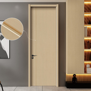 Puerta de Madera Maciza de Estilo Minimalista para Interiores, Apertura Manual, Aislamiento Acústico, Superficie Acabada, para Uso en Dormitorios - Product Image 1