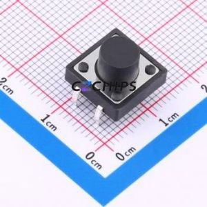 TC-1212DR-8.0H-250 Tactile Switch Through hole Component (THT)-4P,12x12mm Switch 12mm 12mm 8mm - Product Image 1