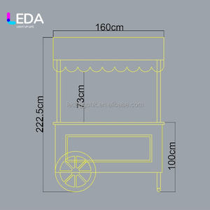 Chariot de vente ambulante LEDA moderne personnalisé blanc pour bonbons, desserts, glaces, aliments, avec boîte pour les entreprises, les mariages, la décoration - Product Image 6