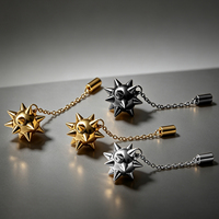 Bijou de piercing corporel tendance en acier inoxydable 316L, barbell d'oreille droite Trident de Neptune et Marteau de météore