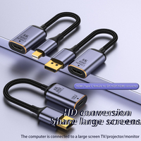 Adaptateur USB-C JILIAN Neuf Haute Résolution 4K 60Hz pour Ordinateur Portable/PC, Caméra, Boîtier en Alliage d'Aluminium, Or 30 Microns DC