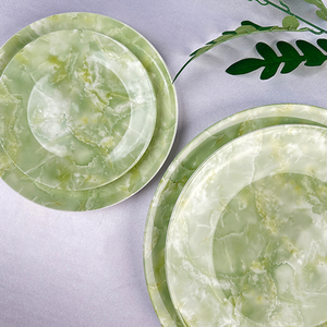 Green Plates Ceramic Customization Plates <b>Dinnerware</b> Luxury Weddings Restaurants Hotels Porcelain <b>8</b> - Inch Dinner Plate - Product Image 6
