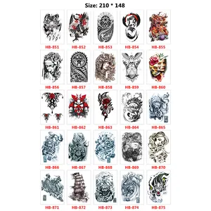 Không Thấm Nước Hình Xăm Tạm Thời Sticker Arm Lớn Skull Tattoo Stickers Flash Hình Xăm Cho Nam Giới Phụ Nữ