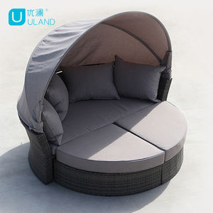 Uland Canapé Circulaire d'Extérieur Lit Rond Mobilier de Jardin Canapés Ronds Lits d'Extérieur en Rotin Lit Confortable - Product Image 4