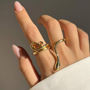 Anillo de Serpiente, Chapado en Oro de 18K, Acero Inoxidable, Diseño Geométrico de Animal, Joyería Unisex, Regalo - Product Image 3