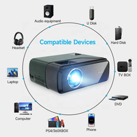Projecteur intelligent LED Android 9 4K Full HD 1080P pour cinéma maison portable avec son stéréo HIFI 9000 lumens pour téléphone portable et console de jeu