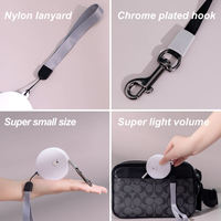 JANYO Laisse Rétractable Mini Personnalisée pour Chien, Portable, de Poche, en Nylon, avec Mousqueton Pivotant Argenté et Dragonne de Poignet – Vente en Gros