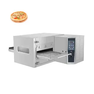 Sabuk konveyor Gas Oven Pizza profesional, meja Pizza konveksi udara panas 20 inci