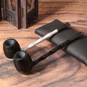Pipes à Fumer en Bois de Bruyère Courbées Réutilisables Eliao et Accessoires, Pipes à Tabac Portables et Élégantes en Bois pour Hommes - Product Image 3