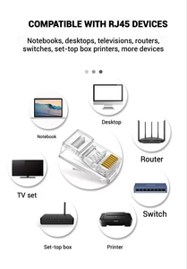 <span class=keywords><strong>หัว</strong></span>คริสตัล UTP <span class=keywords><strong>Cat6</strong></span>ปลั๊กคริสตัล3U RJ45 8P8C ขั้วต่อ RJ45 <span class=keywords><strong>Cat6</strong></span>เครือข่าย - Product Image 6