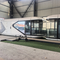 Maison capsule mobile préfabriquée modulaire entièrement meublée avec balcon - Design chinois, conteneur en acier léger imperméable