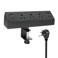 Enchufe de Corriente USB C de Carga Rápida para Escritorio con Abrazadera, 40W, Montaje en Borde de Escritorio, 2 Puertos USB-C PD de 20W