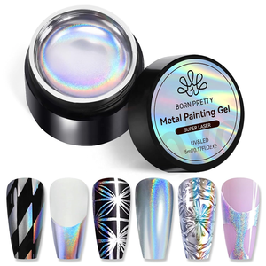 BORN PRETTY 8 Couleurs Gel <span class=keywords><strong>Vernis</strong></span> Métallique Chrome Argent Laser <span class=keywords><strong>Effet</strong></span> <span class=keywords><strong>Miroir</strong></span> sans Résidu <span class=keywords><strong>Doré</strong></span> Peinture Ongles - Product Image 1