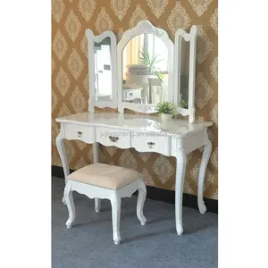 Foldable Vanity Mirror Drawers <strong>Shabby</strong> <strong>Chic</strong> <strong>Dressing</strong> <strong>Table</strong> Make up Luxury Bedroom Desk - Product Image 1