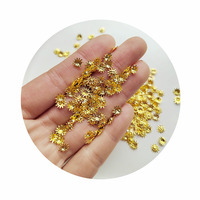 Charmes pour ongles en forme de soleil doré 3D - 100 pièces/lot 7MM Petits cabochons en forme de soleil doré Accessoires pour ongles pour l'artisanat DIY Décoration de manucure