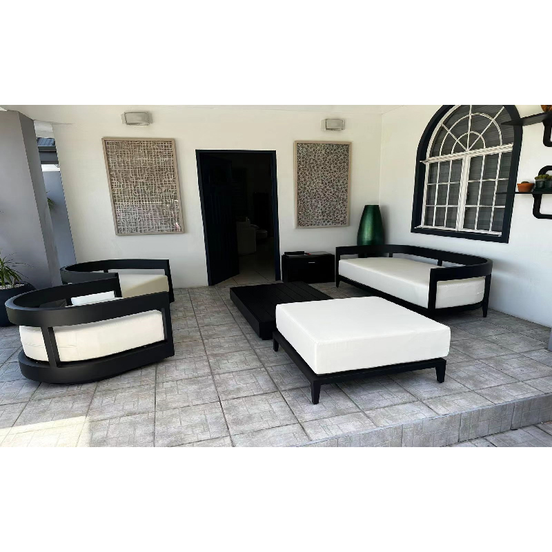All weather outdoor patio sofa set furniture customized aluminum casting outdoor garden sofa