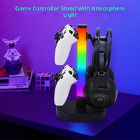 Soporte para Auriculares de Juego RGB con Sincronización de Música Activada por Sonido, Luz LED, Soporte Doble para Escritorio de Esports, Alimentado por USB