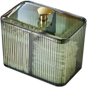 Contenedor para Hisopos de Baño, Dispensador de Bolas de Algodón/Hisopos de 3 Secciones, Organizador de Boticario con 3 Compartimentos - Product Image 1