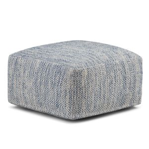 DB Nate Pouf carré mélangé à motifs denim tabouret extensible pour entrée extérieure chambre entrepôt bébés enfants sièges et rangement - Product Image 1