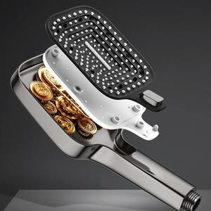 <strong>Square</strong> High-Pressure Handheld <strong>Shower</strong> <strong>Head</strong> for Home, Large Panel 3-Function Button Bathroom <strong>Shower</strong> - Product Image 5