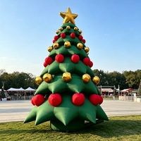 Ballon publicitaire gonflable en forme d'arbre de Noël, modèle en PVC durable et imperméable, 3,66 m de haut pour l'extérieur