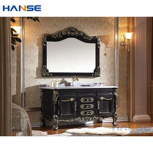 Meja rias kamar mandi, set lengkap klasik mewah, kabinet kamar mandi kayu polos antik gaya Perancis Italia Eropa Amerika - Product Image 6